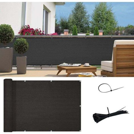 Black Balcony Privacy Screen,90% shade Apartments Fence Cover,Heavy Duty Mesh Windscreen for Deck,Outdoor,Backyard,Patio(0.9×3m) (1/3)