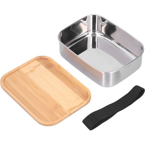 Boîte à lunch Bento en acier inoxydable 304, boîte à bento sécurisée avec couvercle pour étudiants et travailleurs (1/5)