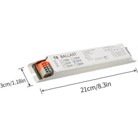 Ballast Électronique T8 - 2x36 W - Pour Lampes Fluorescentes - Démarrage Instantané - 1 Pièce (1/4)