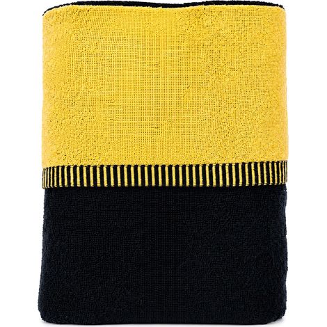 Telo Bagno Sazalo, 100% Cotone Reversibile, Colore Struttura oro, Nero (1/5)