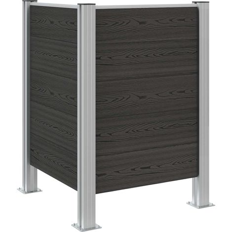vidaXL Garbage Bin Fence Grey 85 x 85 x 115 cm Aluminium and WPC