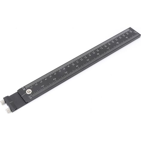 Règle de positionnement des trous pour le travail du bois, en alliage d'aluminium noir, outil de positionnement des trous réglable pour le bois. (1/5)