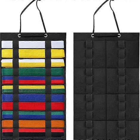 Rangement mural pour ceintures d'arts martiaux - Support pour ceinture de karaté, étagère robuste, organisateur de ceintures de taekwondo pour muay-thaï, MMA et judo (1/5)