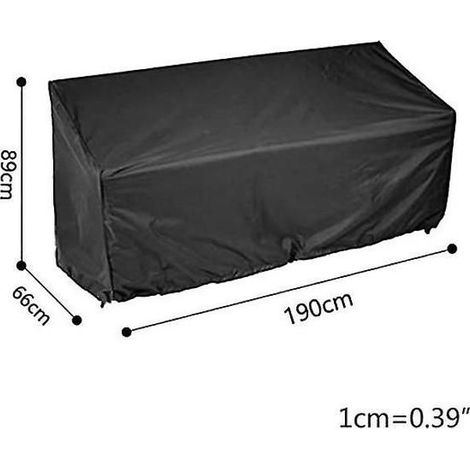 Schutzabdeckung für Gartenbank 210D, wasserdicht, UV-beständig, robust, 190 x 66 x 89 cm, mit Etikett.