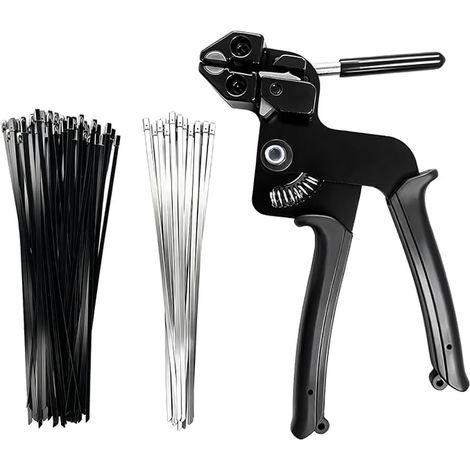 Kit de Pistolets à Attaches MéTalliques avec 100 Serre Cable Inox 4.6x300mm (1/5)