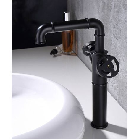 Rubinetto lavabo stile industriale nero - Gemma (1/5)