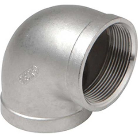 Codo 90º Hembra Hembra Acero Inoxidable  Medidas  Accesorios Fontanería: 1''