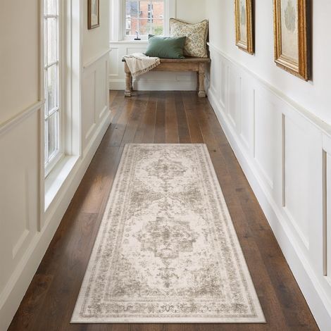 Vintage Tapis Couloir 60x180cm Beige Lavable en Machine Rug Cuisine,Chambre Enfant Rugs, Descente de Lit,AntidéRapant Carpet,Mangerd Carpets,Interieur Doux Poil Ras,Bureau (1/5)