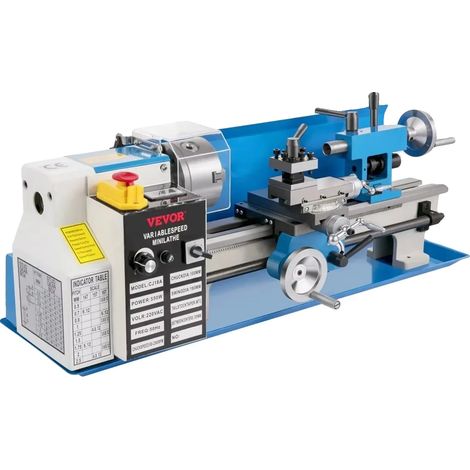 Mini torno para metal, construcción duradera de aluminio, plato de alta precisión, engranajes metálicos. (1/2)