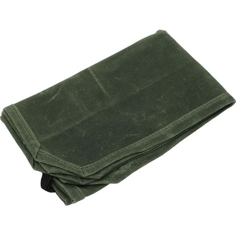 Sac à couteaux en toile cirée à 7 poches, sac à couteaux de cuisine pliable professionnel, adapté au camping et aux barbecues, vert. (1/5)