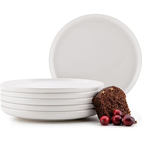 KONSIMO Dessertteller-Set VICTO 6-tlg. Weiß Keramik 20cm