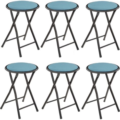 Lot de 6 tabourets pliants en velours (1/5)