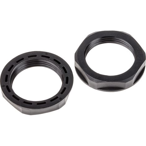 Ecrou pour presse étoupe, RS PRO, Noir, Nylon 66, Filetage: PG21, IP68 ( Prix pour Paquet de 25 )
