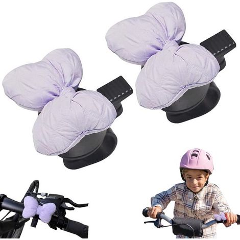 Sonnettes en alliage d'aluminium sonnette en forme de nœud papillon décorations pour vélo (8 x 5,2 cm violet) (1/5)