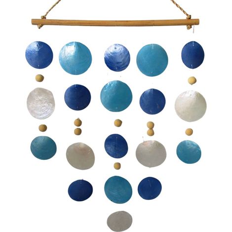 Pendente in resina nei toni del blu e del bianco, decorativo per interni