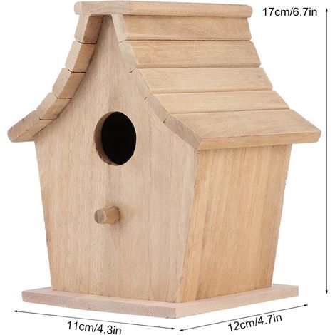 Maison de Niche pour Oiseaux - Reproduction en Bois avec Porte Métal pour Perruches et Petits Oiseaux - 17x11x12 cm (1/5)