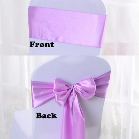 Lot de 10 nœuds et ceintures chaise satin réception mariage–Attaches dossier chaise universelles,sans housses(vin pétillant) (1/5)