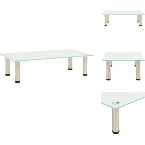 TV-Möbel - Living TV-Tisch 60x35x17 cm Satiniertes Hartglas (1/5)