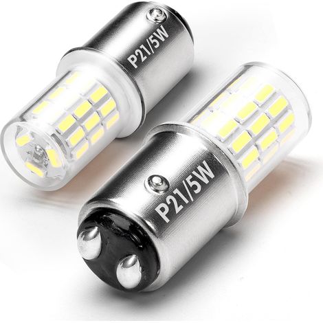 Bombilla LED de freno 1157 BAY15D P21/5W, luz blanca superbrillante de 6500K, paquete de 2 (1/5)