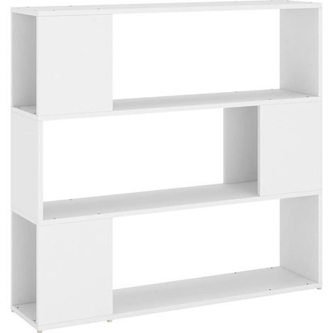 Maison Exclusive - Bücherregal Raumteiler Weiß 100x24x94 cm (1/5)