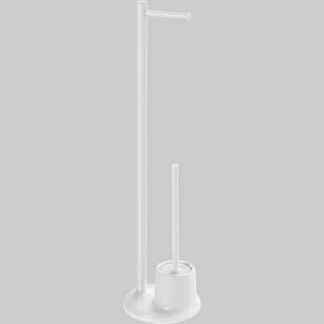 Aqualine White Line - Support avec porte-papier hygiénique et brosse hygiénique, blanc MM32