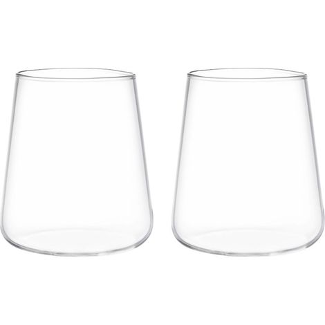 Lot de 2 Verres à Eau Gobelets en Verre Transparent 400 ml pour Repas et Table - PANGIVO (1/4)