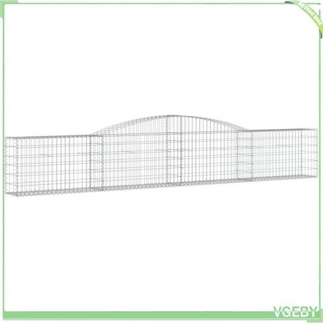 Panier de gabion arqué - FAFEICY - 153523 - 400x30x60/80 cm - Fer galvanisé - Fil 3,5 mm (1/4)