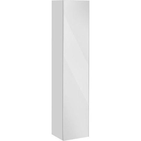 Armoire haute ROYAL REFLEX 350 x 1670 x 335 mm, charnière de porte à droite, corps blanc, rétroviseur avant KEUCO