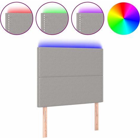 Maison Exclusive - Cabecero con luces LED tela gris claro 90x5x11 (1/5)