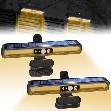 Lot de 2 Projecteurs Solaires avec Détecteur de Mouvement - 3 Modes, Étanche IP65, pour Sécurité Jardin, Allée, Clôture. Installation Facile Sans Fil, Éclairage Extérieur Puissant. (1/5)