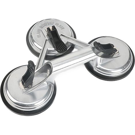 Ventosa elevadora de ventanas de aleación de aluminio de alta resistencia, 3 placas, para ventanas correderas, azulejos, espejos, chapa metálica y abolladuras de automóviles, color plata.
