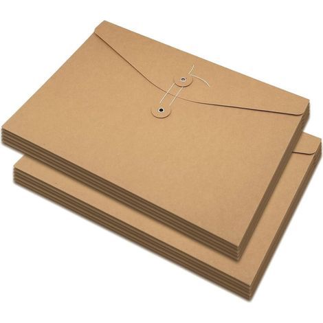 Pochettes de rangement en papier kraft résistant avec fermeture à nœud pour un rangement pratique et fiable. Ouverture latérale avec languette renforcée. Écologiques (lot de 10). (1/5)