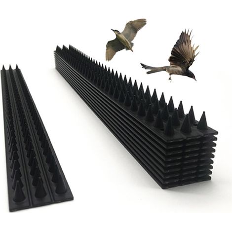 Lot de 10 Piques Anti-Oiseaux en Plastique – Haute Flexibilité, Barrière Anti-Vol pour Clôture et Mur, Noir,de DEBUNS (1/5)