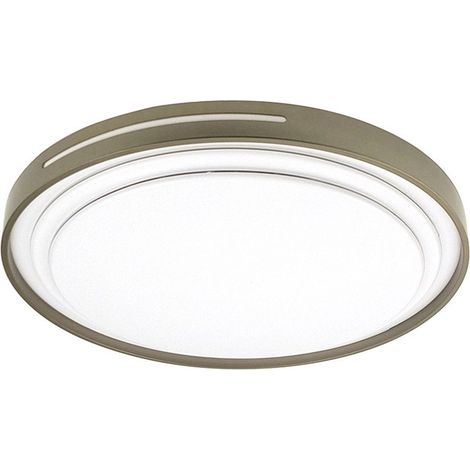 Plafonnier Argus 60W, blanc/cuir, 5880 lm, 49x49x8 cm, télécommande réglable