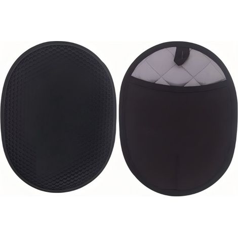 TuseRxln Maniques - Résistant à la chaleur - Couche épaisse pour une excellente isolation thermique et une prise confortable - 2 pièces - Ustensiles de cuisine Noir (1/3)
