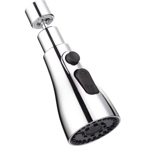 Cap de robinet pour robinetterie, 3 modes de pulvérisation, rotation 360, économie d'eau, argent (1/5)