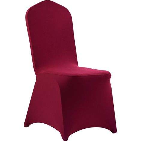 Housse de chaise bordeaux, 50 pièces, en polyester élasthanne, extensible, pour mariage, banquet, réception, dimensions jusqu'à 51 x 45 x 95 cm. (1/5)
