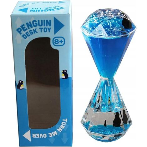Clessidra di gemme a forma di pinguino blu