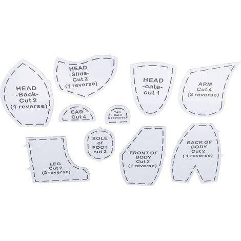 Set mit 10 Bärenmotiv-Schablonenlinealen, DIY-Acryl-Quiltwerkzeuge, wiederverwendbares Nähschablonenset mit Bärenmotiv, 38 cm (15 Zoll) lang. (1/5)