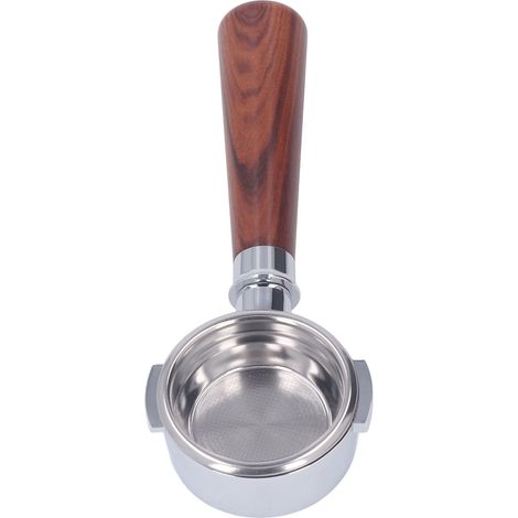 58-mm-Kaffeefilterhalter aus Aluminiumlegierung mit 2 Ohren, bodenlos, mit Griff und einlagigem Sieb (1/5)