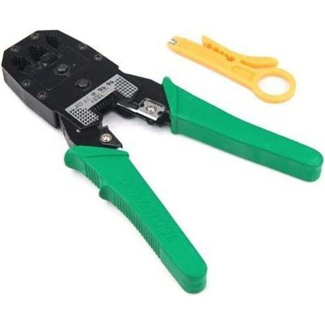 Pinza crimpatrice per cavi di rete RJ45 / RJ12 / RJ11 + spelafili