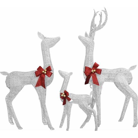 Reindeer Family Christmas Decoration White and Silver 201 LEDs vidaXL (1/5)