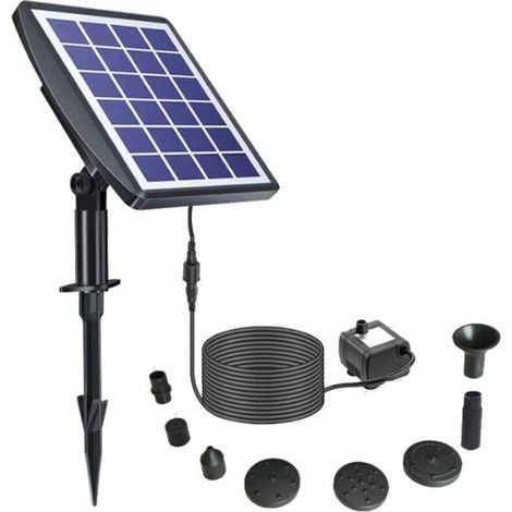 Pompe Solaire pour Bassin Aérateur Solaire de Bassin Pompe Bassin Solaire Aérateur d'aquarium Pompe a Air Bassin Aérateur,Fontaine à ventouse divisée de 2.5 W fixe (1/4)
