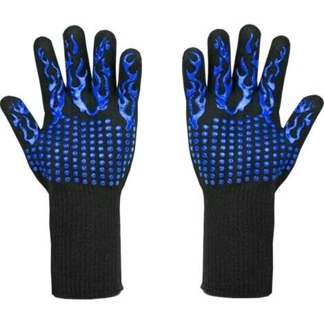 Gants de barbecue résistants à la chaleur jusqu'à 800 °C – Gants résistants aux coupures L5 – Gants de cuisine de qualité supérieure pour BBQ, cuisiner, pâtisserie et soudure (1 paire de 33 cm) (1/5)