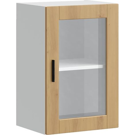 vidaXL Armario pared para cocina puerta cristal Porto roble artesanal (1/2)