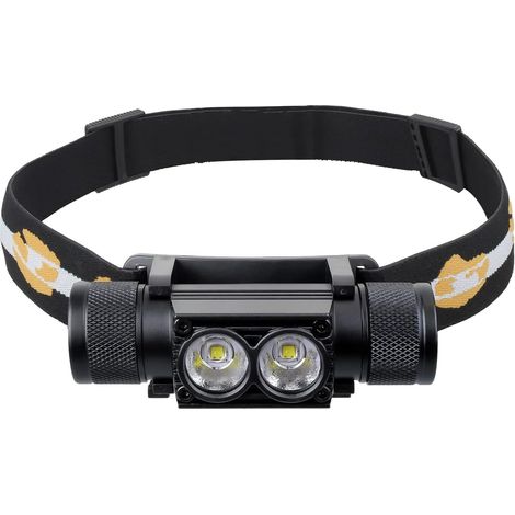 Lumière frontale LED extrêmement brillante 1200 lumens 7 modes H25S rechargeable batterie 18650 étanche pour la course, le jogging, la pêche, le camping [Classe d'efficacité énergétique A]​ (1/5)