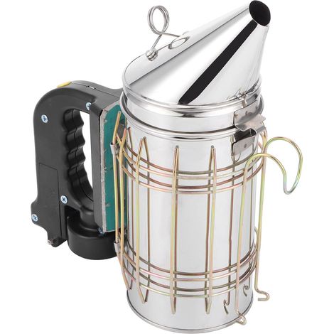 Fumeur électrique, Conception Détachable, Fumeur de Ruche électrique en Acier Inoxydable 5V avec Poignée de Bouclier Thermique, Grand Volume de Fumée, Opération Simple, équipement D'apiculture