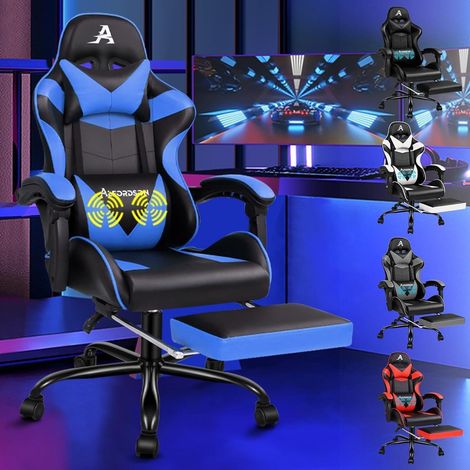 Ergonomischer Gaming-Stuhl Massage Bürostuhl 180kg Blau (1/5)