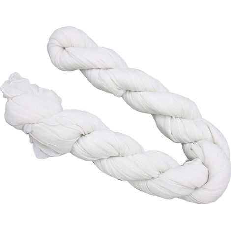 Chemin de table en gaze blanche, 3 mètres de long, style champêtre romantique, doux et agréable au toucher, idéal pour la décoration de table de mariage. (1/5)
