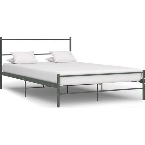 Vidaxl – Cadre de lit métal 160x200cm avec tête de lit – Sommier à lattes – Espace de rangement sous le lit – Style industriel (1/7)